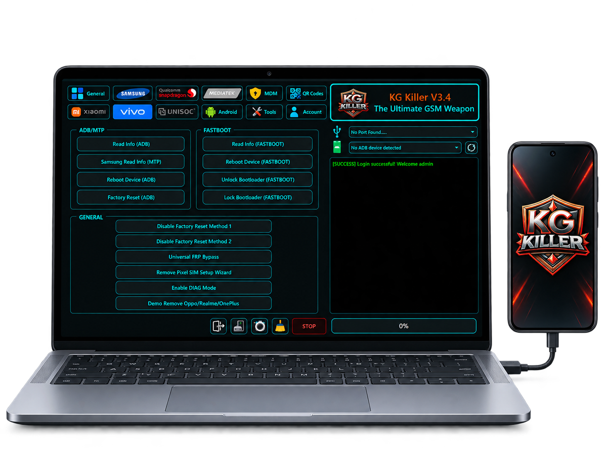 KG Killer Tool v3.4 — Laptop & Phone
